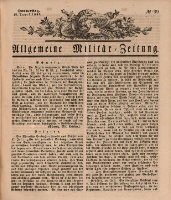 Allgemeine Militär-Zeitung Donnerstag 19. August 1847