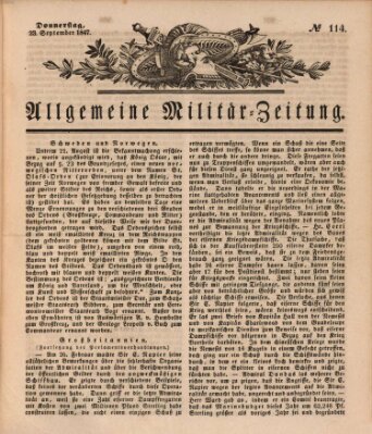 Allgemeine Militär-Zeitung Donnerstag 23. September 1847