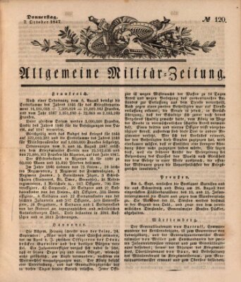 Allgemeine Militär-Zeitung Donnerstag 7. Oktober 1847