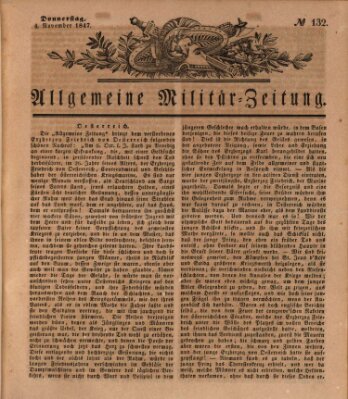 Allgemeine Militär-Zeitung Donnerstag 4. November 1847