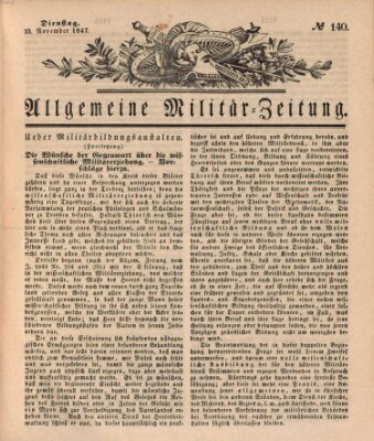 Allgemeine Militär-Zeitung Dienstag 23. November 1847