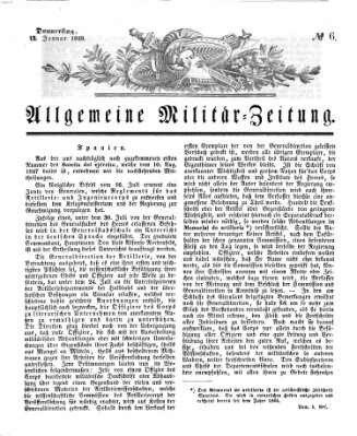 Allgemeine Militär-Zeitung Donnerstag 13. Januar 1848