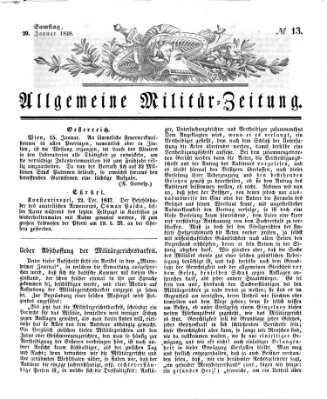 Allgemeine Militär-Zeitung Samstag 29. Januar 1848