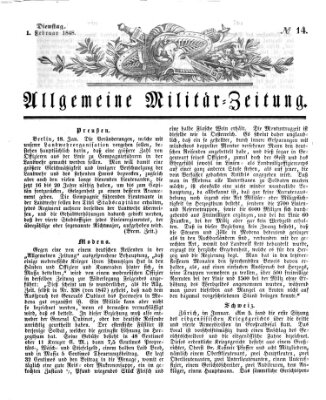 Allgemeine Militär-Zeitung Dienstag 1. Februar 1848