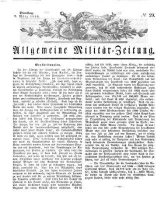 Allgemeine Militär-Zeitung Dienstag 7. März 1848