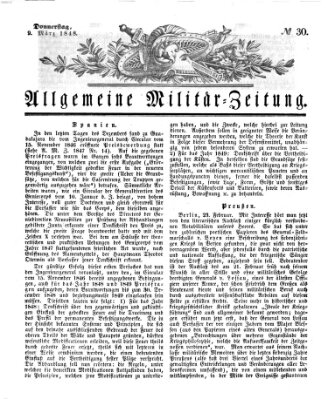 Allgemeine Militär-Zeitung Donnerstag 9. März 1848