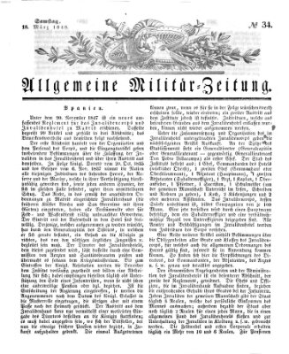 Allgemeine Militär-Zeitung Samstag 18. März 1848