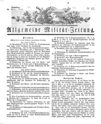 Allgemeine Militär-Zeitung Samstag 25. März 1848