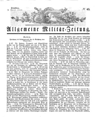 Allgemeine Militär-Zeitung Samstag 8. April 1848
