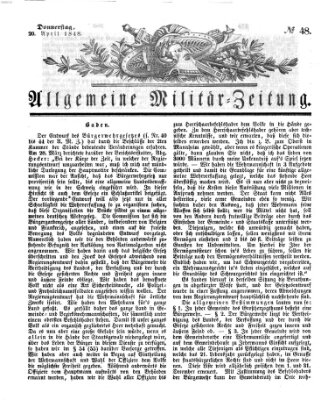 Allgemeine Militär-Zeitung Donnerstag 20. April 1848