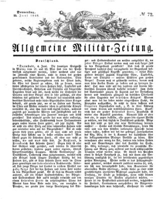 Allgemeine Militär-Zeitung Donnerstag 15. Juni 1848