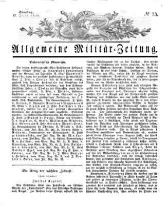 Allgemeine Militär-Zeitung Samstag 17. Juni 1848