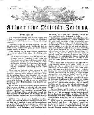 Allgemeine Militär-Zeitung Dienstag 1. August 1848