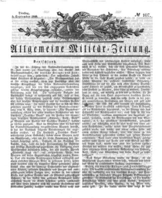 Allgemeine Militär-Zeitung Dienstag 5. September 1848