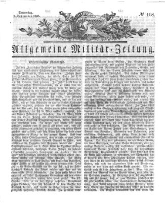 Allgemeine Militär-Zeitung Donnerstag 7. September 1848