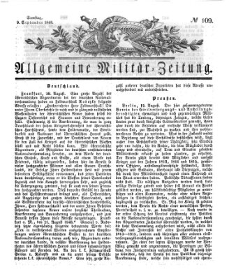 Allgemeine Militär-Zeitung Samstag 9. September 1848