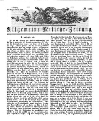 Allgemeine Militär-Zeitung Dienstag 12. September 1848