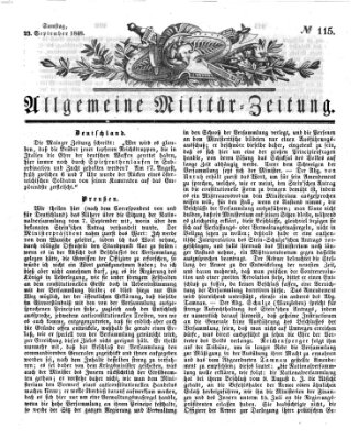 Allgemeine Militär-Zeitung Donnerstag 28. September 1848