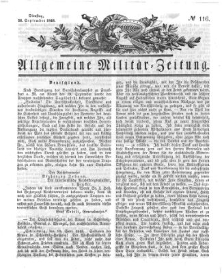 Allgemeine Militär-Zeitung Dienstag 26. September 1848