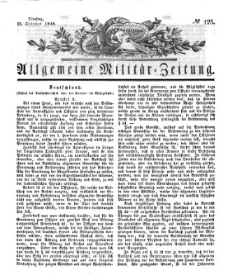 Allgemeine Militär-Zeitung Dienstag 17. Oktober 1848