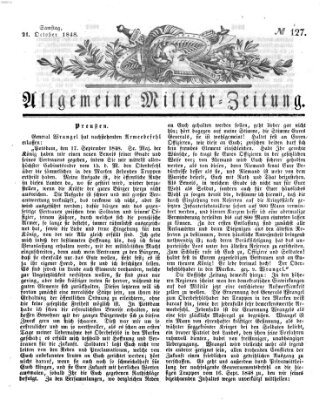 Allgemeine Militär-Zeitung Samstag 21. Oktober 1848