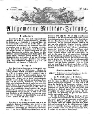 Allgemeine Militär-Zeitung Samstag 28. Oktober 1848