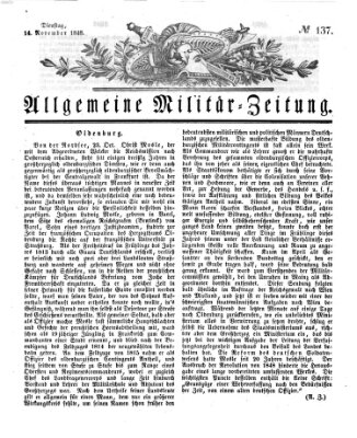 Allgemeine Militär-Zeitung Dienstag 14. November 1848