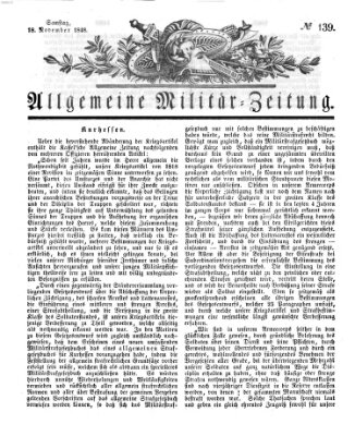 Allgemeine Militär-Zeitung Samstag 18. November 1848