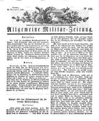 Allgemeine Militär-Zeitung Samstag 25. November 1848