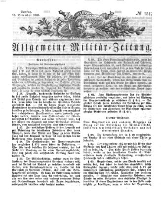 Allgemeine Militär-Zeitung Samstag 16. Dezember 1848