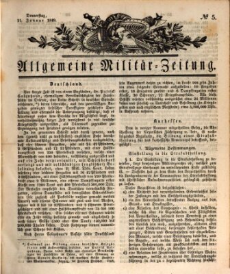 Allgemeine Militär-Zeitung Donnerstag 11. Januar 1849