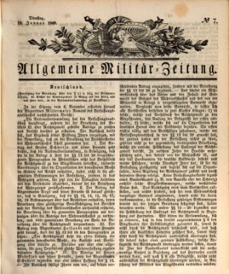 Allgemeine Militär-Zeitung Dienstag 16. Januar 1849