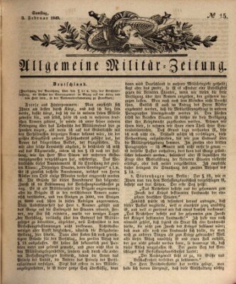 Allgemeine Militär-Zeitung Samstag 3. Februar 1849