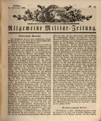 Allgemeine Militär-Zeitung Samstag 10. Februar 1849