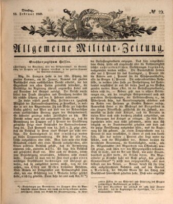 Allgemeine Militär-Zeitung Dienstag 13. Februar 1849