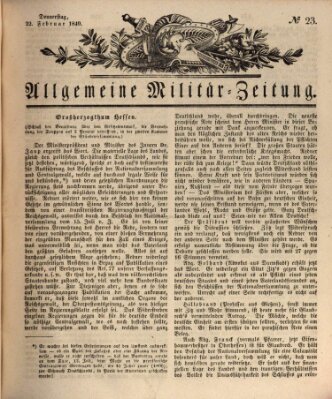 Allgemeine Militär-Zeitung Donnerstag 22. Februar 1849