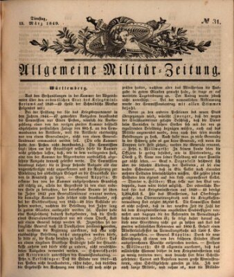 Allgemeine Militär-Zeitung Dienstag 13. März 1849