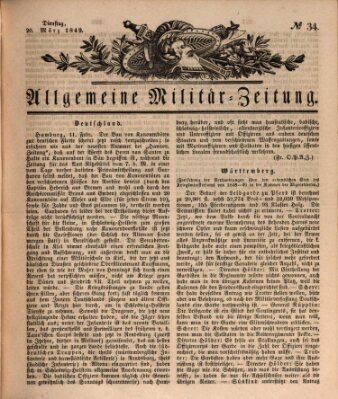 Allgemeine Militär-Zeitung Dienstag 20. März 1849