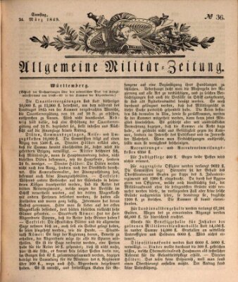 Allgemeine Militär-Zeitung Samstag 24. März 1849