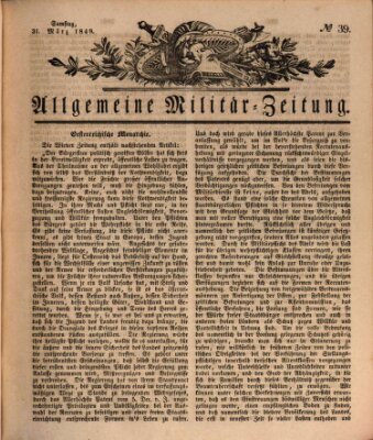 Allgemeine Militär-Zeitung Samstag 31. März 1849