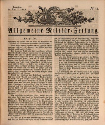 Allgemeine Militär-Zeitung Donnerstag 5. April 1849