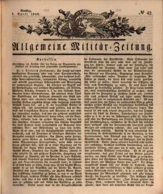 Allgemeine Militär-Zeitung Samstag 7. April 1849