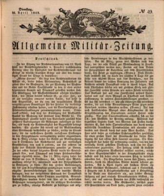 Allgemeine Militär-Zeitung Dienstag 24. April 1849