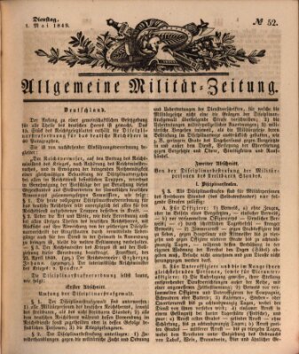 Allgemeine Militär-Zeitung Dienstag 1. Mai 1849