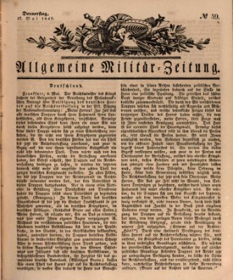 Allgemeine Militär-Zeitung Donnerstag 17. Mai 1849