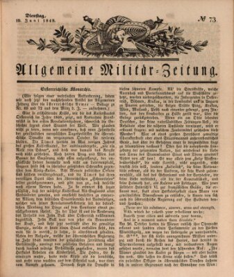 Allgemeine Militär-Zeitung Dienstag 19. Juni 1849