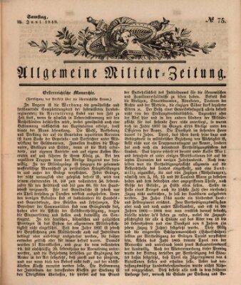 Allgemeine Militär-Zeitung Samstag 23. Juni 1849