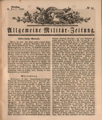 Allgemeine Militär-Zeitung Dienstag 31. Juli 1849