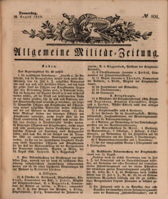 Allgemeine Militär-Zeitung Donnerstag 23. August 1849