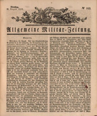 Allgemeine Militär-Zeitung Dienstag 28. August 1849